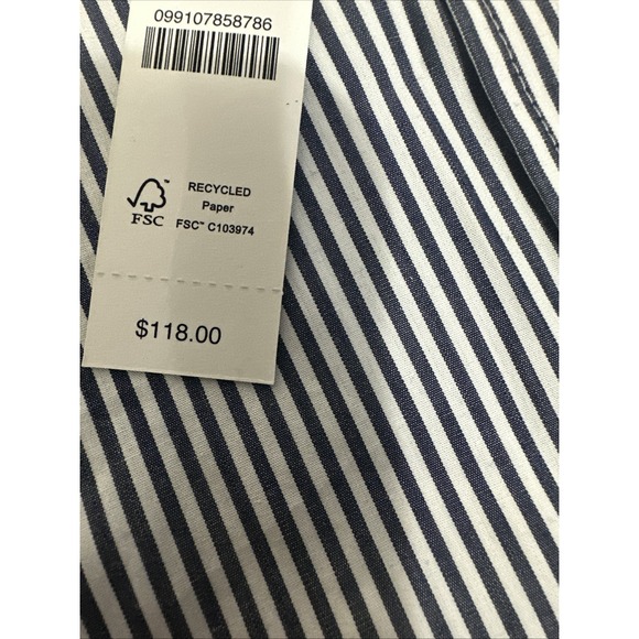 J.CREW Jules ruffle-collar shirt in striped cotton poplin Long Sleeve NWT Size10 - Picture 7 of 7